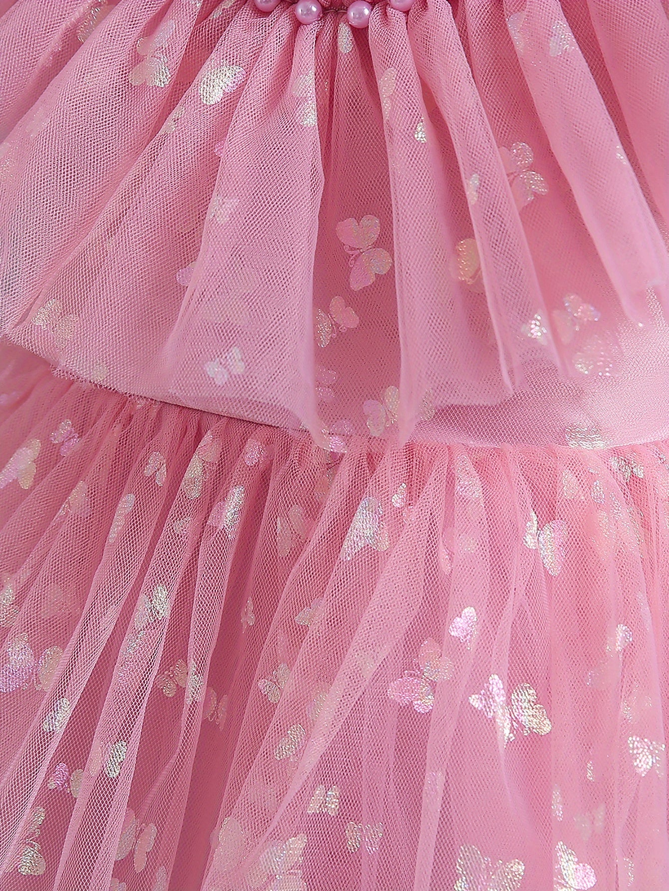 Beautiful Butterfly Ruffle Mesh Tutu Dress - Elegant Girls' Party Dresses for Birthday Gifts - Stylish Solid Colors, Ruffled Design, and Flowy Mesh Fabric