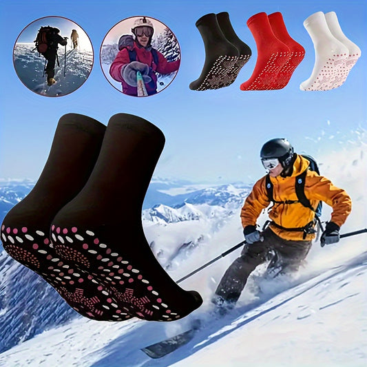 3 Pairs Self-Heating Wellness Socks - Ultra-Warm Thermal Insulation for Winter - Comfortable Short Sock Set - Health Care Focus