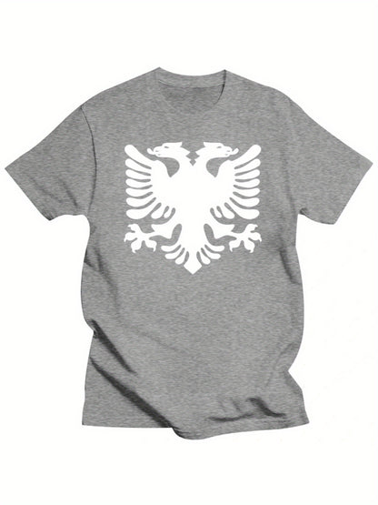 Plus Size Men'S T-Shirt Cotton Albanian Flag Albania 2 Headed Eagle Mens Funny Unisex Tops Tee T Shirt Unisex Men Women Tops T-Shirt