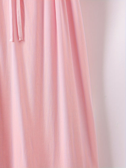 Romantic Lace Trim Princess Nightdress - Soft, Sweet, and Cute V-Neck Ruffle Hem Sleep Dress for Women - Comfortable, Breathable, and Relaxed Fit Sleepwear & Dresses for a Good Night's Sleep