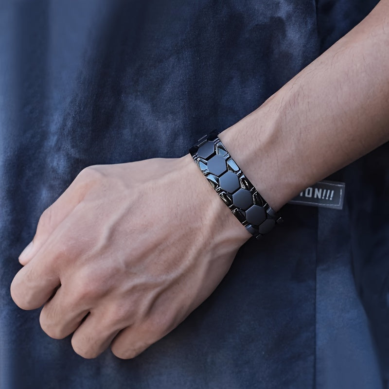 4 Elements Domineering And Fashionable Titanium Steel Bracelet Spherical Energy Magnet Bracelet Health Gift Gift For Family And Friends