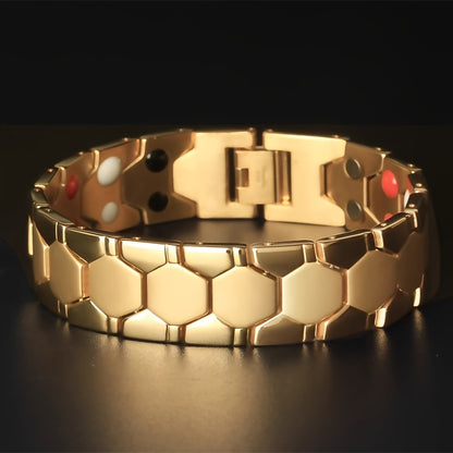 4 Elements Domineering And Fashionable Titanium Steel Bracelet Spherical Energy Magnet Bracelet Health Gift Gift For Family And Friends