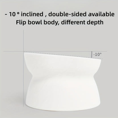 Ergonomic Anti-Spill Cat Bowl: Health-Conscious, Sleek Design for Food & Water
