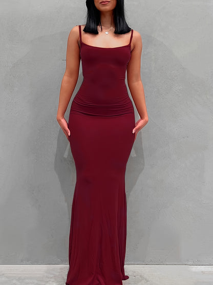2 Packs Solid Cami Dresses, Casual Sleeveless Bodycon Dress, Women's Clothing